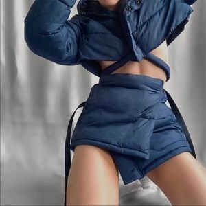 Down jacket with skirt